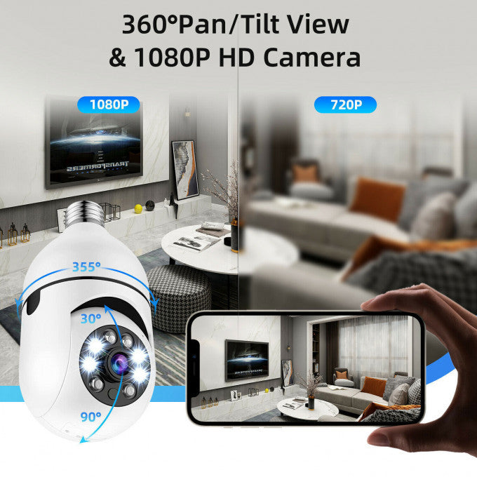 1080P WiFi Bulb Surveillance Camera 360